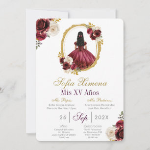 Cherry Red Quinceañera Invitation