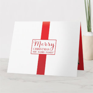 Cherry Red Ribbon Christmas Card