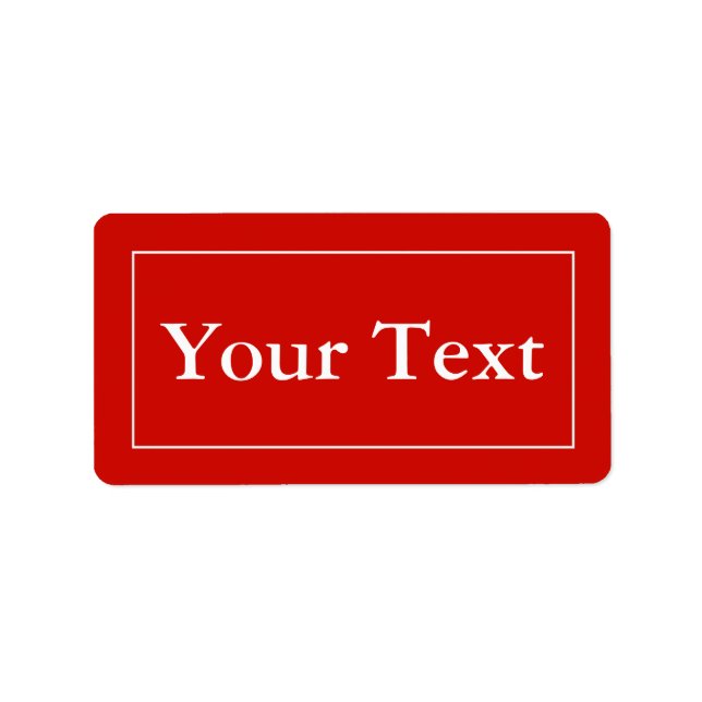 Cherry Red Stickers or Labels w/ Custom Text (Front)