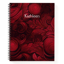 Cherry Red Swirl Feminine Personalized
