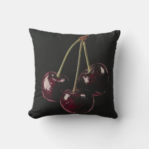 Cherry Red  Throw Pillow