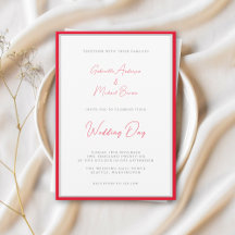 Cherry Red Traditional Simple Elegant Wedding