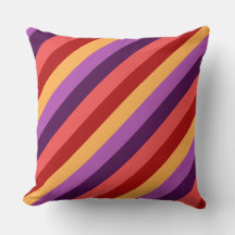 Cherry Red Violet Stripes Grand oreiller à lancer