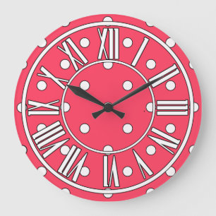 Cherry Red Wall Clock with Dots