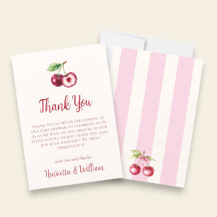 Cherry Red Watercolor Thank You Card