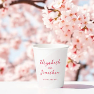 Cherry Red Wedding Paper Cups