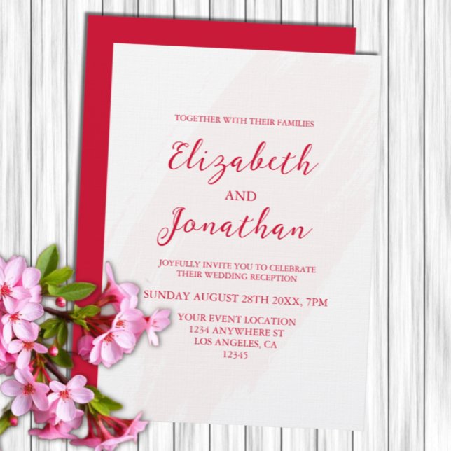Cherry Red Wedding Reception Invitation (Creator Uploaded)