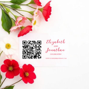 Cherry Red Wedding Registry Enclosure Card