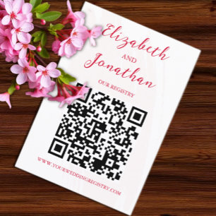 Cherry Red Wedding Registry Enclosure Card