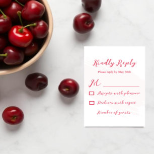 Cherry Red Wedding RSVP Card