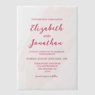 Cherry Red Wedding Vellum Invitations