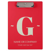 Cherry Red White Elegant Monogram: Trendy Template