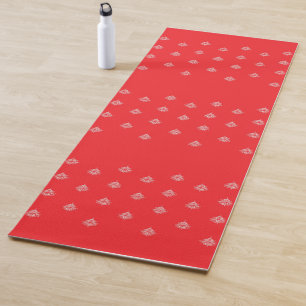Cherry Red with Mandalas Yoga Mat