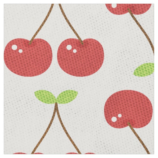 Cherry Retro Fabric - Large Print (Close Up)
