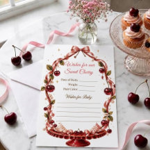 Cherry Ribbon Baby Shower Predictions games