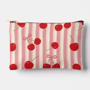 Cherry Ribbon Stripe Accessory Pouch