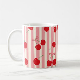 Cherry Ribbon Stripe Coffee Mug