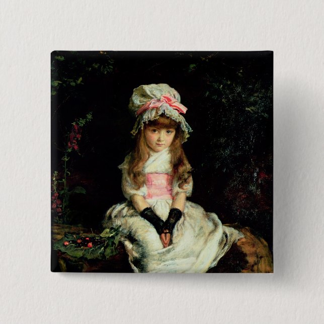 Cherry Ripe, 1879 2 Inch Square Button (Front)