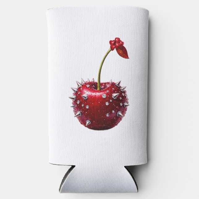 Cherry Rock Style Stainless Steel Flask Seltzer Can Cooler (Front)