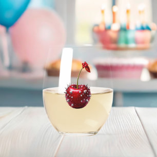 Cherry Rock Style Stainless Steel Flask Stemless Wine Glass