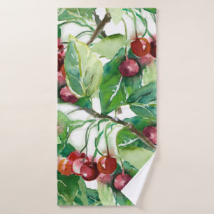 Cherry Seamless Pattern Bath Towel