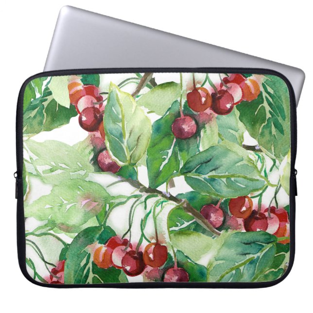 Cherry Seamless Pattern Laptop Sleeve (Front)