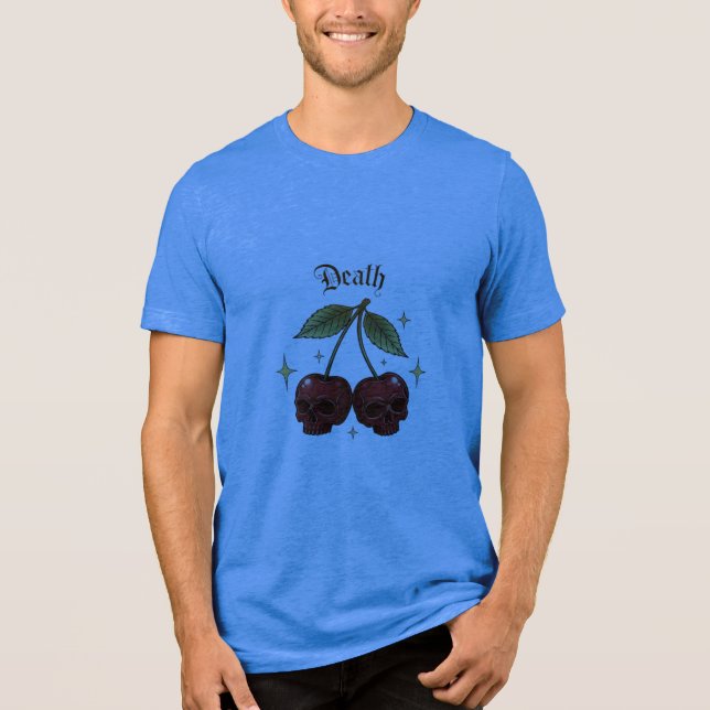 Cherry Skulls – Gothic Fruit Fusion Tri-Blend Shirt (Front)
