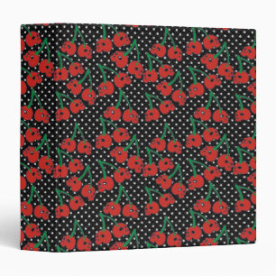 Cherry Skulls Red on Black Binder