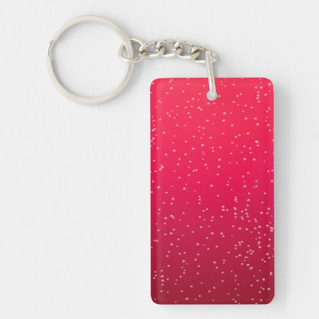Cherry Soda with Tiny Bubbles Background Art Keychain (Front)