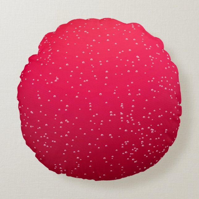 Cherry Soda with Tiny Bubbles Background Art Round Pillow (Front)