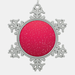 Cherry Soda with Tiny Bubbles Background Art Snowflake Pewter Christmas Ornament