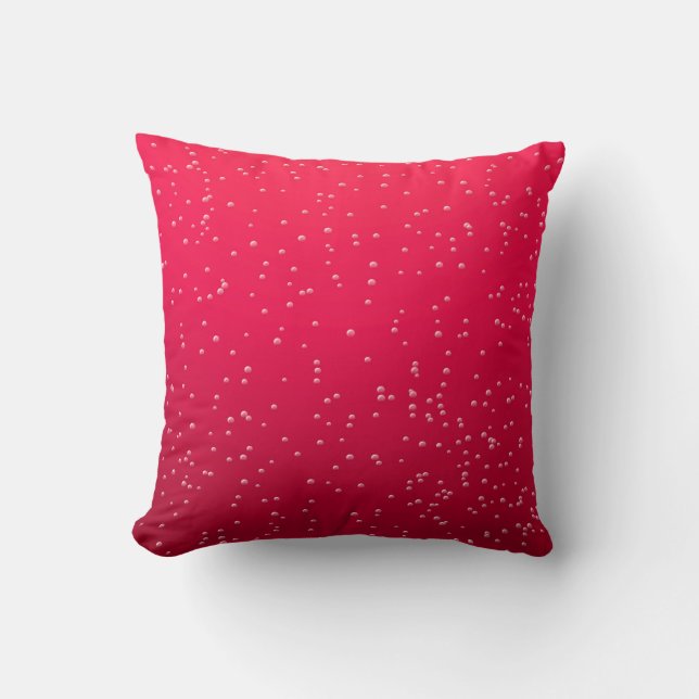Cherry Soda with Tiny Bubbles Background Art Throw Pillow (Front)