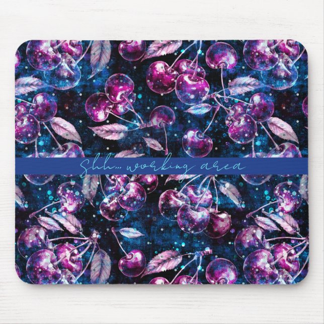 Cherry space trip editable personalization mouse pad (Front)