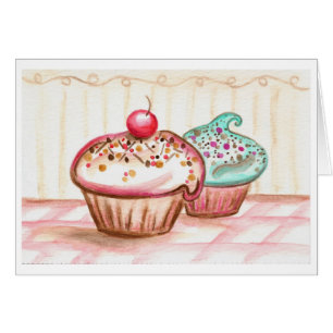 Cherry Sprinkle Cupcakes Card