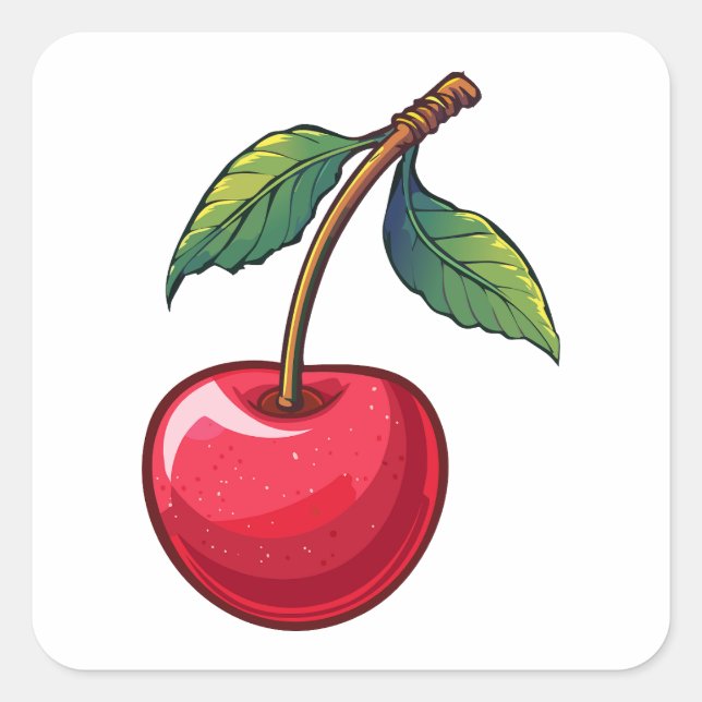 Cherry Square Sticker (Front)