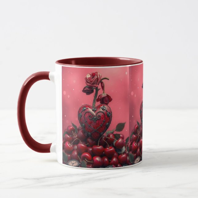 Cherry Steampunk Valentine  Mug (Left)