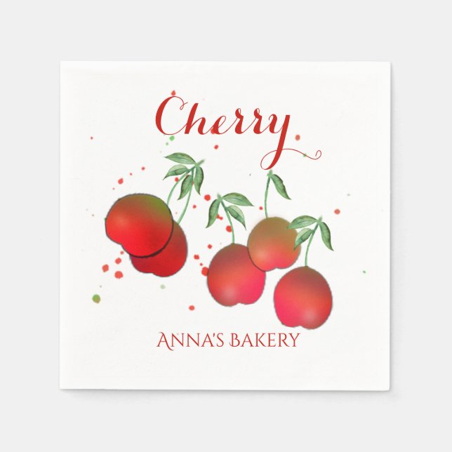 Cherry Stems Paper Napkin (Front)