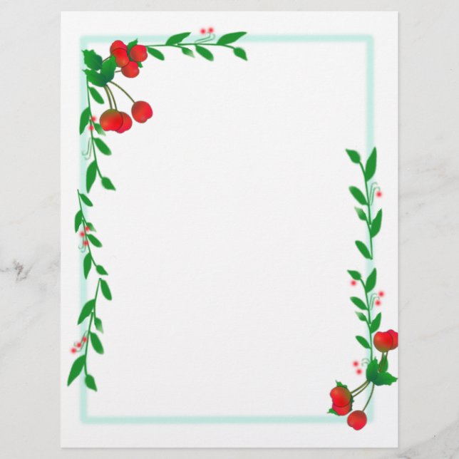 Cherry Stems Scrapbook Paper (Front)