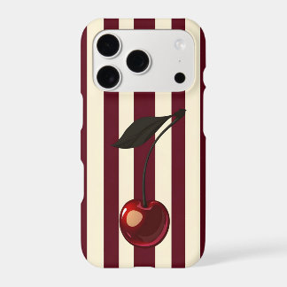 Cherry Stripe iPhone Case | Red Cream Stripes
