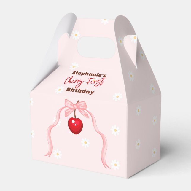 Cherry Sweet Birthday Favor Box (Front Side)