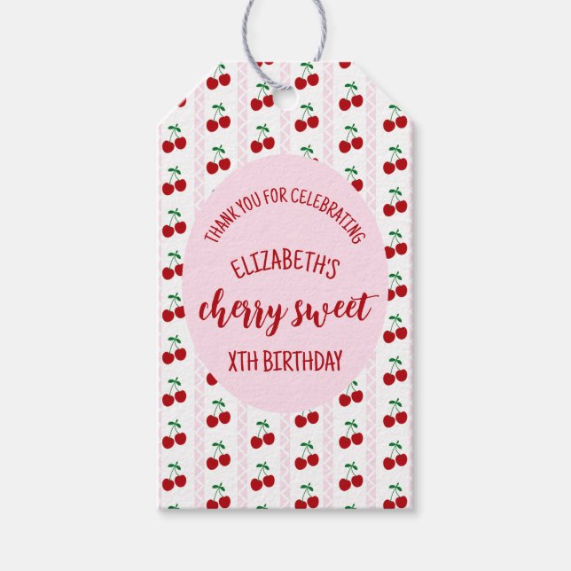 Cherry Sweet Birthday Gift Tags (Front)