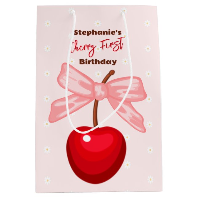 Cherry Sweet Birthday Medium Gift Bag (Front)