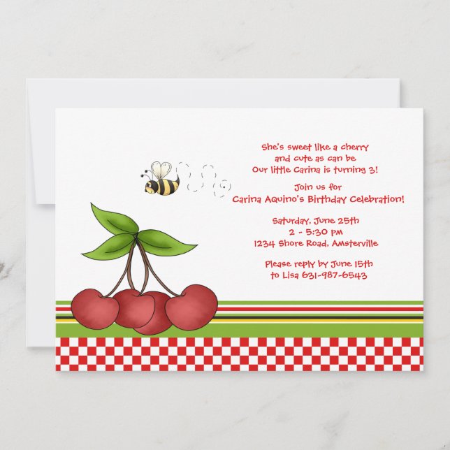 Cherry Sweet Invitation (Front)