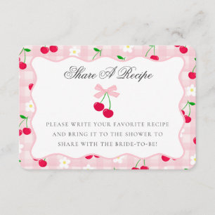Cherry Sweet Pink Coquette Bow Share A Recipe Card