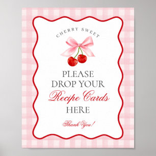 Cherry Sweet Pink Coquette Bow Share a Recipe Sign