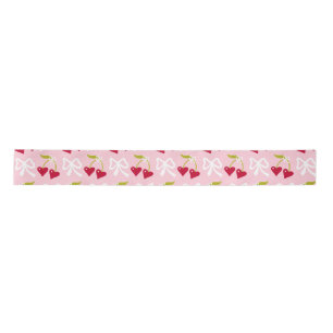 Cherry Sweet Preppy Pink and Red Teen Kids Girl Satin Ribbon