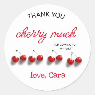 Cherry Theme Baby Birthday Party Classic Round Sticker