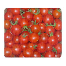 Cherry Tomato Harvest Glass Cutting Board