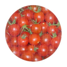 Cherry Tomato Harvest Glass Cutting Board