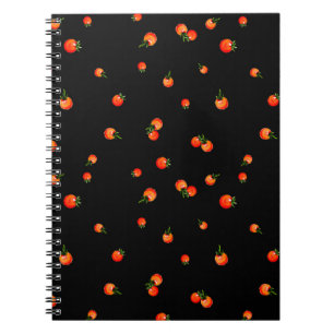 Cherry tomatoes illustration. Watercolor seamless Notebook